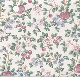 Dollhouse Miniature Pre-pasted Wallpaper, Hand painted Apples